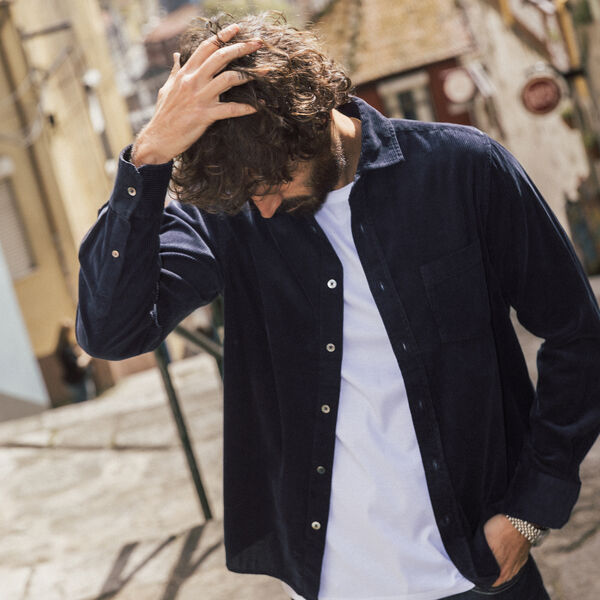 MMGAlden Corduroy Shirt, navy, MOS MOSH Gallery