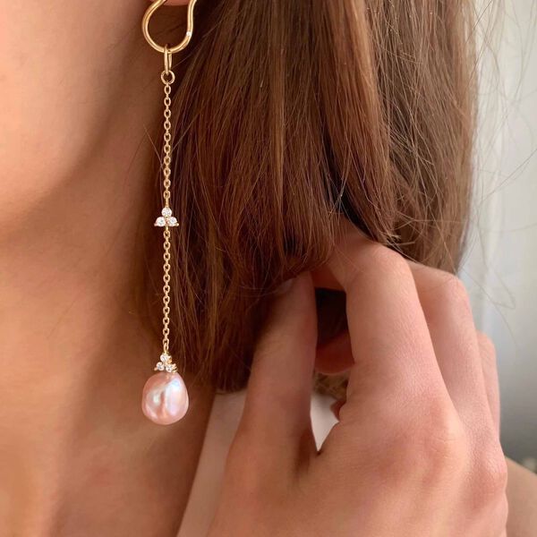 Fryd Wave Earstud Left, gold, Ro Copenhagen