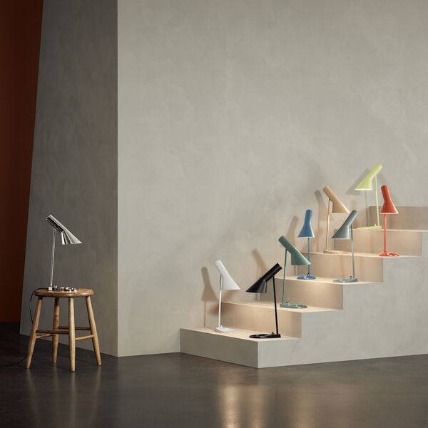 AJ Table Lamp, stainless steel, Louis Poulsen