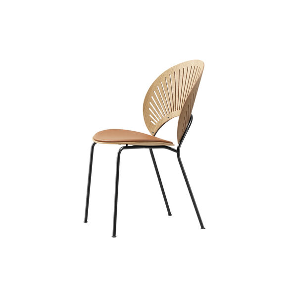 3396 Trinidad Chair with Seat Upholstery, oiled oak/cognac/black, Fredericia Furniture