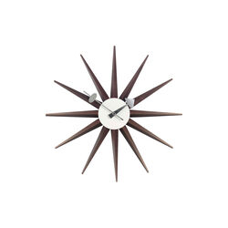 Sunburst Wall Clock, walnut, Vitra 