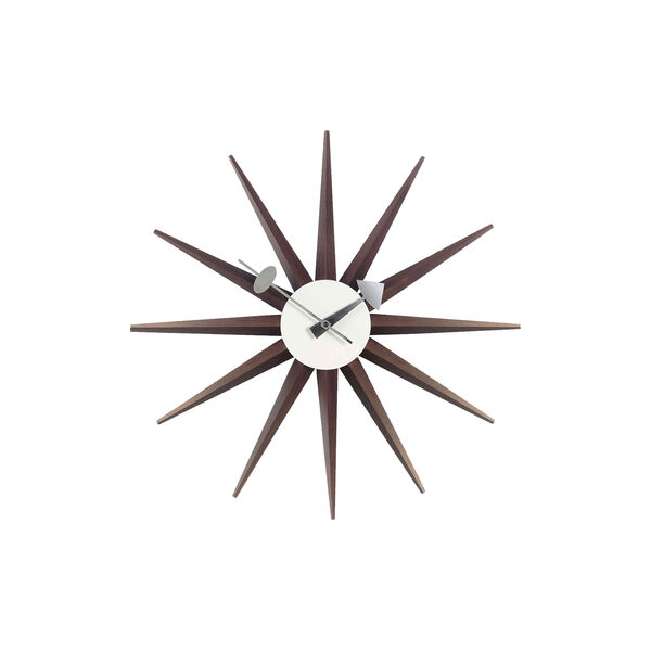 Sunburst Wall Clock, walnut, Vitra 