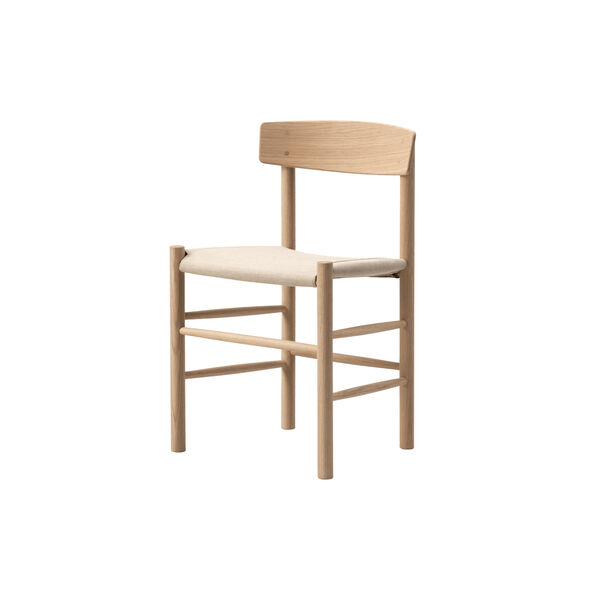J39 Mogensen Chair with Seat Upholstery, soap treated oak/natural canvas, Fredericia Furniture