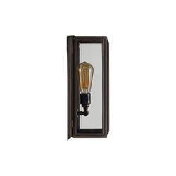 Narrow Box Wall Light 7649 (Externally Glazed), weathered brass/clear, Original BTC
