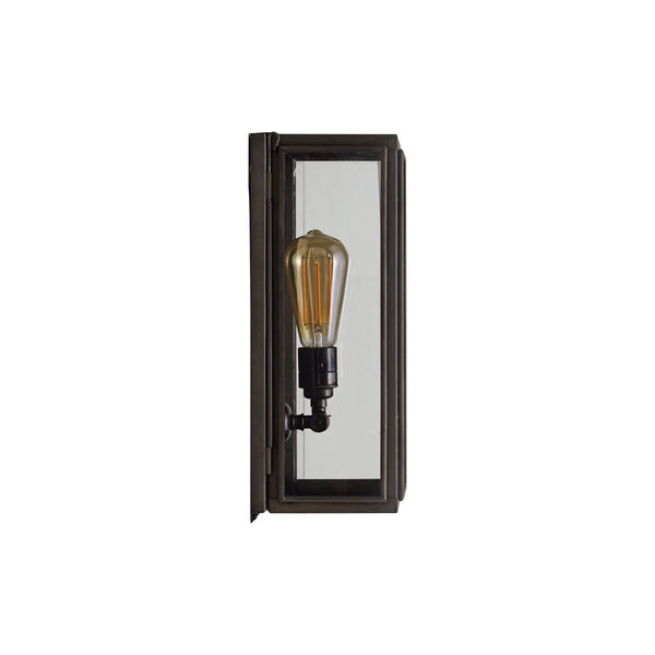 Narrow Box Wall Light 7649 (Externally Glazed), weathered brass/clear, Original BTC