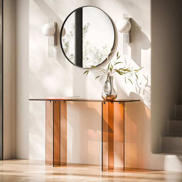 Anouk Glass Console, brown transparent, Westwing Collection