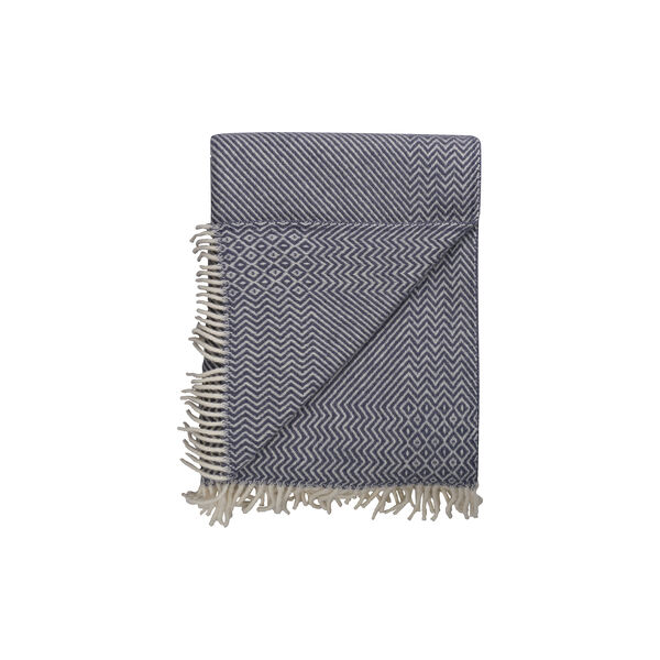 KATTEFOT Throw, midnight blue, Røros Tweed