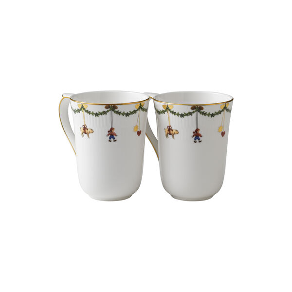 Star Fluted Christmas Mug 36 cl, 2 pcs, Royal Copenhagen