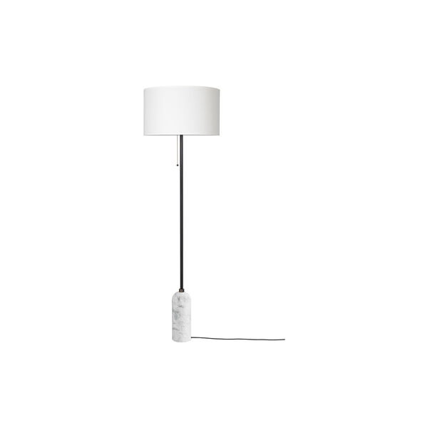 Gravity Floor Lamp, white marble/white, GUBI