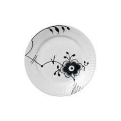 Black Fluted Mega Plate no. 6 Ø 19 cm, Royal Copenhagen