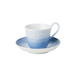 Iris High Handle Cup & Saucer, blue, Royal Copenhagen
