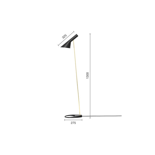 AJ Floor Lamp, brass/black AJ Floor Lamp, brass/black, Louis Poulsen