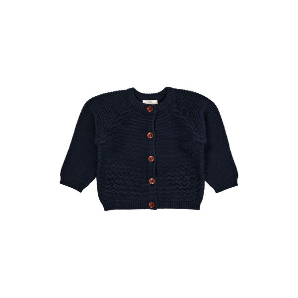 Classic Baby Cotton Cable Cardigan, navy