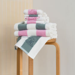 Moomin Mussels towel 50x70 cm, pink striped, Moomin Arabia