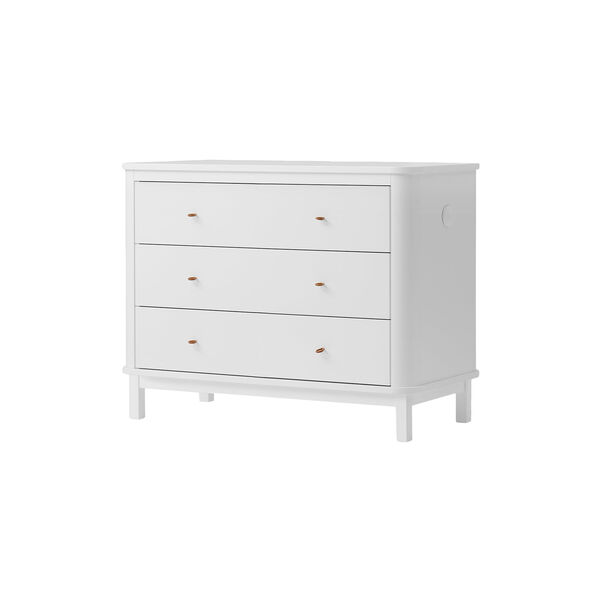 Wood Dresser 3 Drawers, white, Oliver Furniture