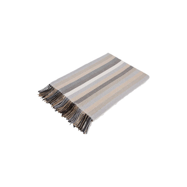 Striped Throw, white Striped Throw, white, Geismars Væverier