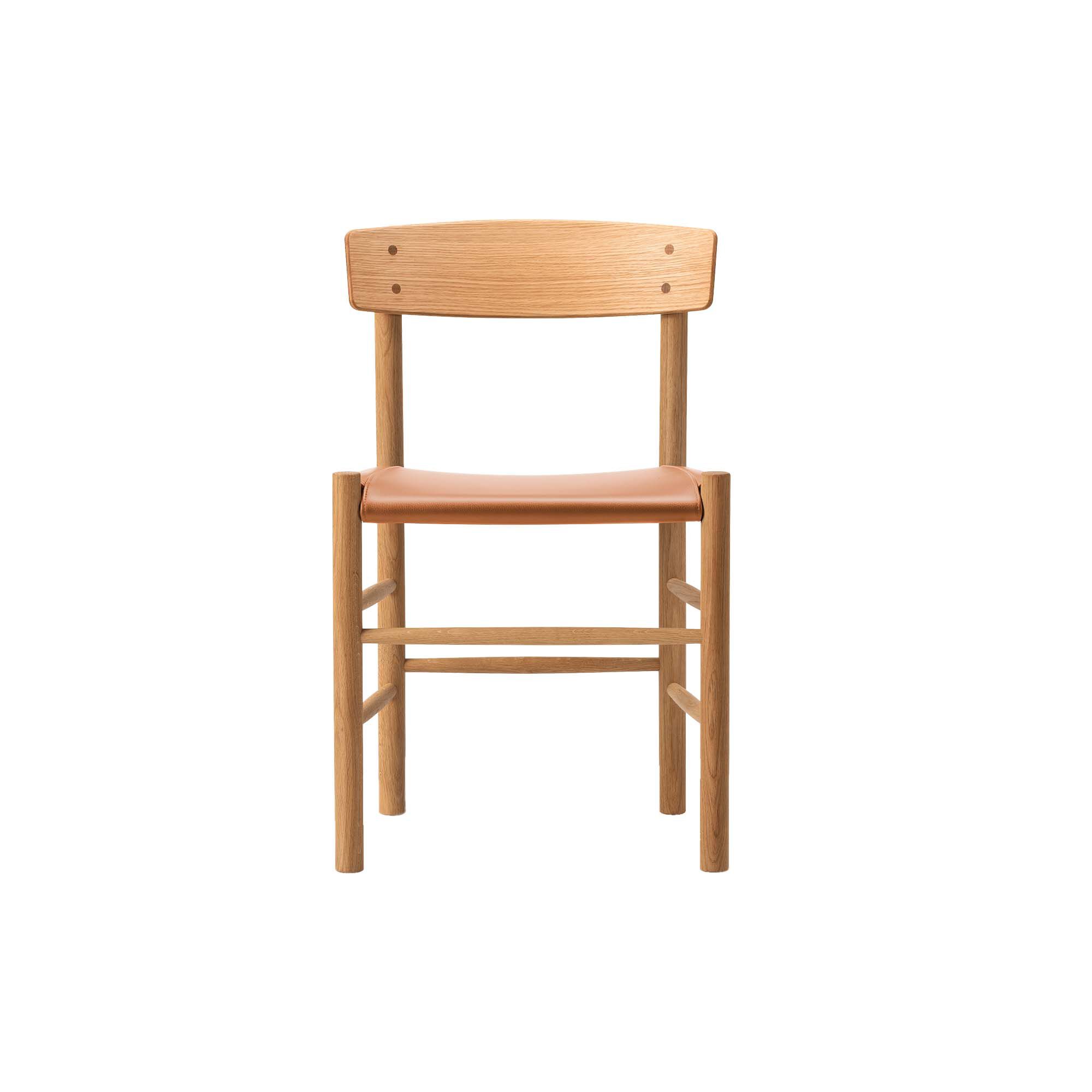 J39 Mogensen Chair with Seat Upholstery, oiled oak/Omni 307