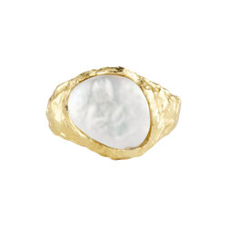 Adeline ring w. pearl, gold plated, Pure by Nat