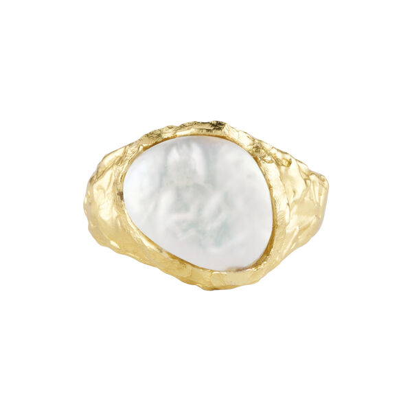 Adeline ring w. pearl, gold plated, Pure by Nat