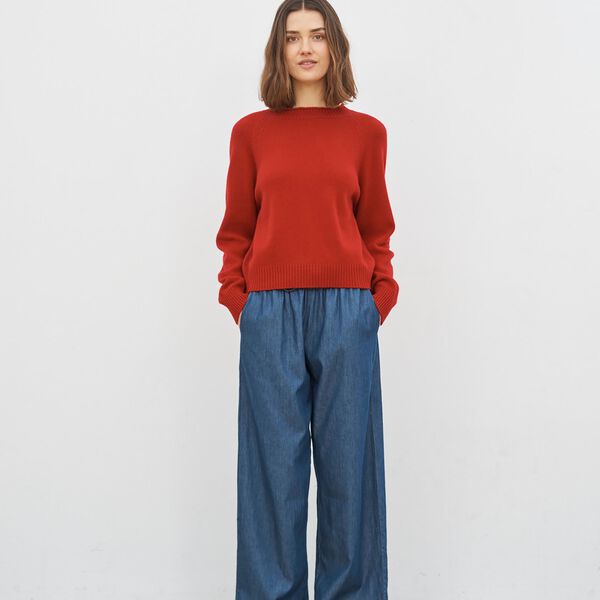 Eline Sweater, cherry red Eline Sweater, cherry red, CARE BY ME