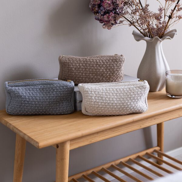 Knitted Clutch Petra, beige melange, By LOHN