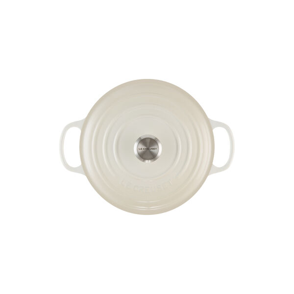 Signature round cast iron pot &Oslash; 26 cm, meringue, Le Creuset