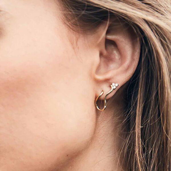 Fryd Wave diamond Earstud RighLeftt, gold/diamond, Ro Copenhagen