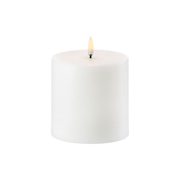 LED Pillar Candle 10 cm, nordic white, Uyuni Lighting