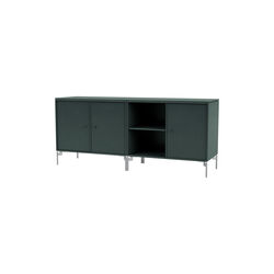 SAVE Lowboard with Chrome Legs, 163 black jade, Montana Furniture