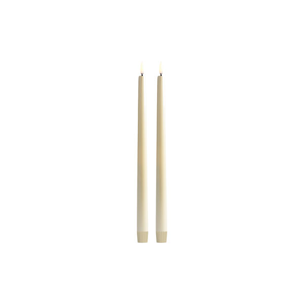 LED Smooth taper candle 2 pcs | H 32 | Pearl ivory, Uyuni Lighting