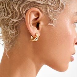 JENNINGS hoop earrings, gold plated, Pilgrim