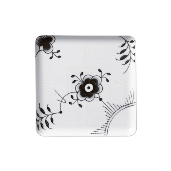 Black Fluted Mega Square Plate 20 cm, Royal Copenhagen