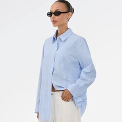 Viggemd stripe shirt, blue and white stripe, Modstr&ouml;m