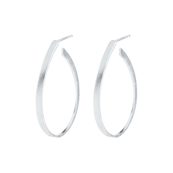 Oval Creoles, silver, Pernille Corydon Jewellery