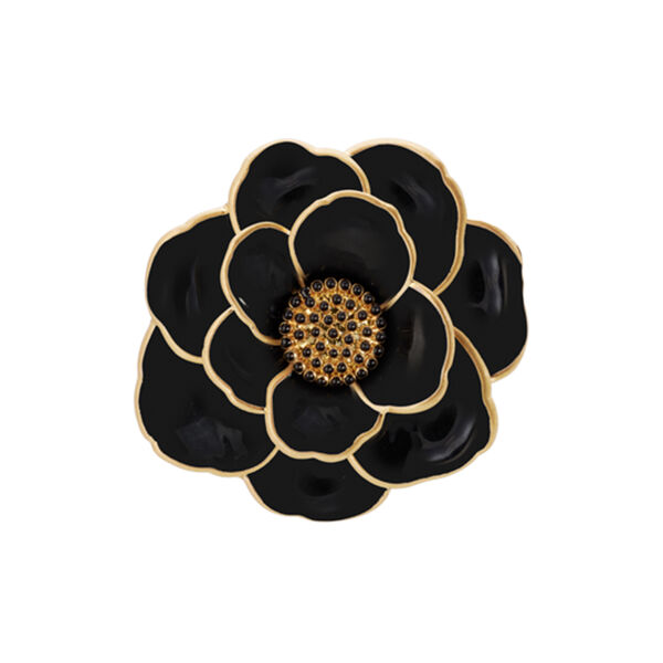 PEONY flower pendant small, carbon black PEONY flower pendant small, carbon black, bangle up