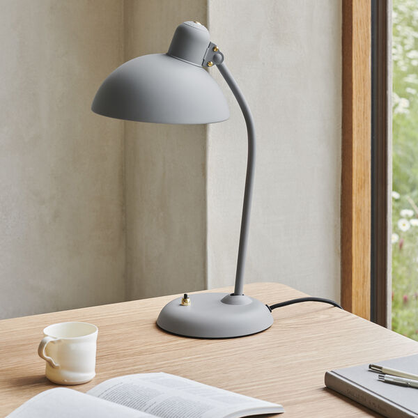 KAISER idell™ 6556-T Table Lamp, essay grey/brass, Fritz Hansen