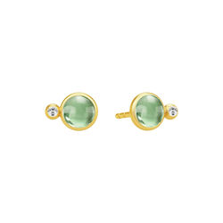 Prime Earstuds, gold/green amethyst, Julie Sandlau
