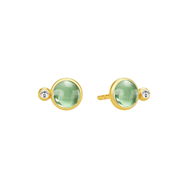 Prime Earstuds, gold/green amethyst, Julie Sandlau