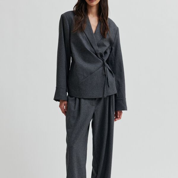 Milea Trousers, dark grey melange Milea Trousers, dark grey melange, Second Female