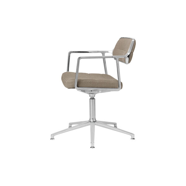 VIPP453 Swivel+ Chair with Gliders, dark sand/polished aluminium, Vipp