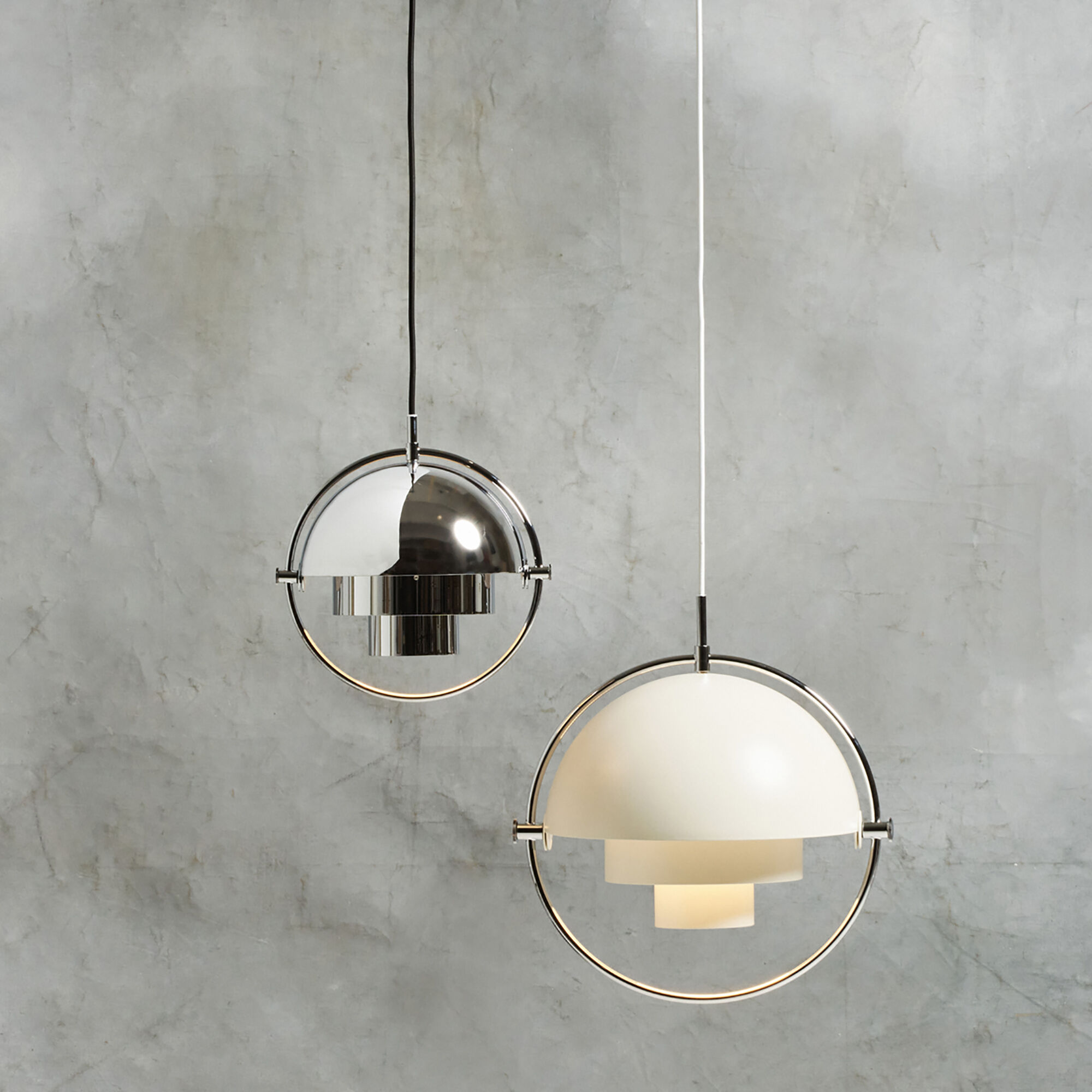 Multi-Lite Pendant, white semi matt/chrome