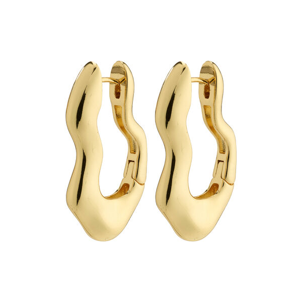 LOULIA Wavy Earrings, gold plated, Pilgrim