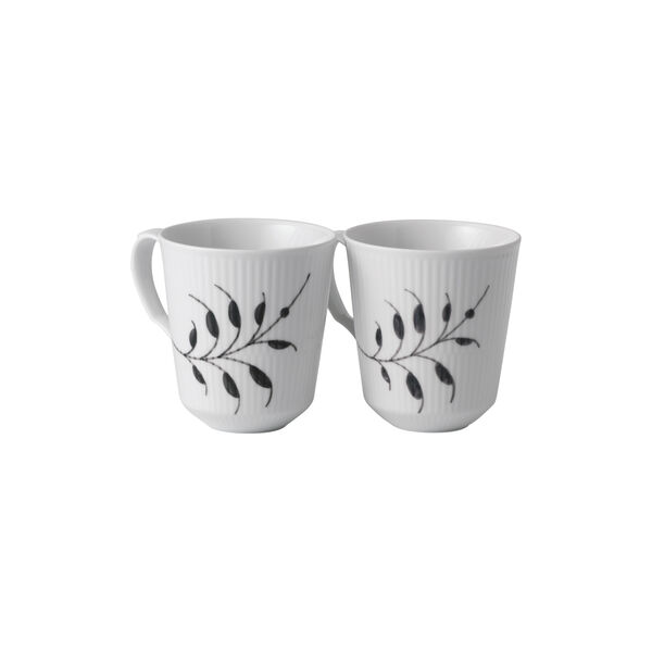 Black Fluted Mega Mug 38 cl, 2 stk, Royal Copenhagen