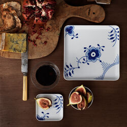 Blue Fluted Mega Square Plate 9 cm, Royal Copenhagen
