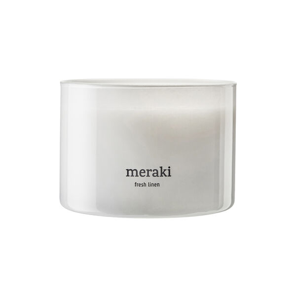 Scented Candle, fresh linen, Meraki