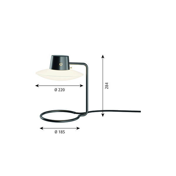 AJ Oxford Table Lamp, opal, Louis Poulsen