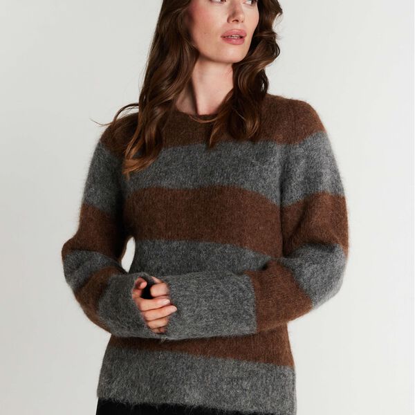 6873RDFNewKenza knit, chocolat, RUE de FEMME