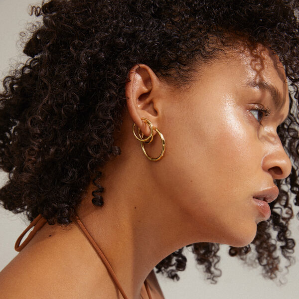 EVE Hoops 2-in-1 set, gold plated, Pilgrim