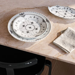 Black Fluted Half Lace Plate Ø 27 cm, Royal Copenhagen