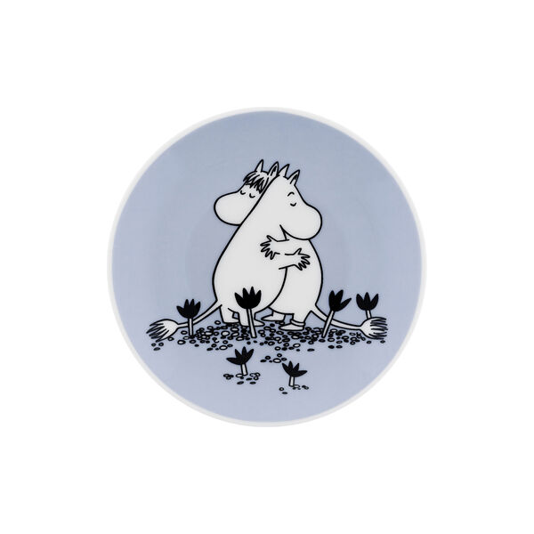 Mummy mini plate Love, blue, Moomin Arabia